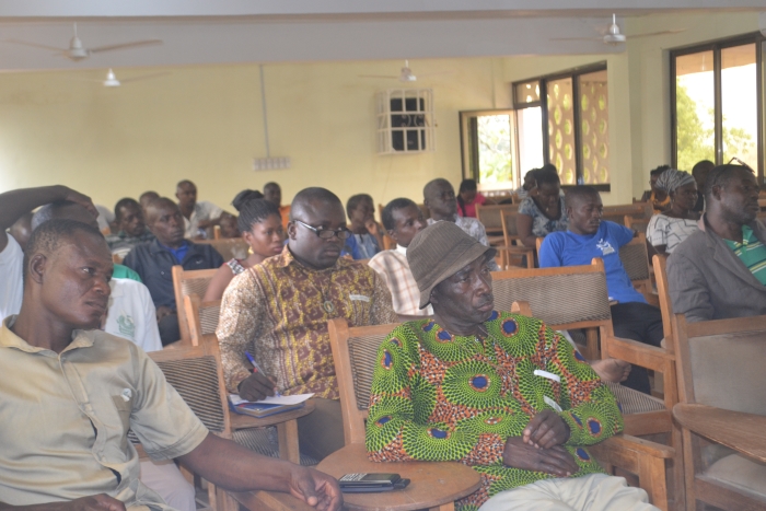 The ASSAR Ghana team recently organised a two-day workshop to strengthen irrigation management practices for dry-season farming in the Nandom and Lawra districts. (Photo by Kwame Asante.)